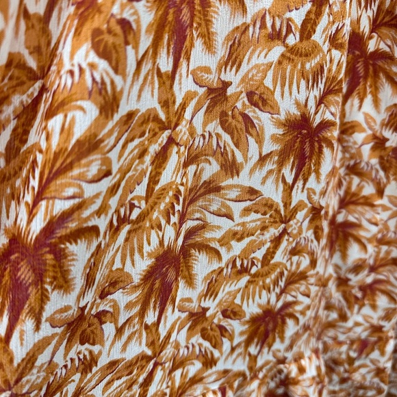 Paige Dress Size XL Fall White Cinnabar Florencia Palm Print Halter Midi - Picture 9 of 10